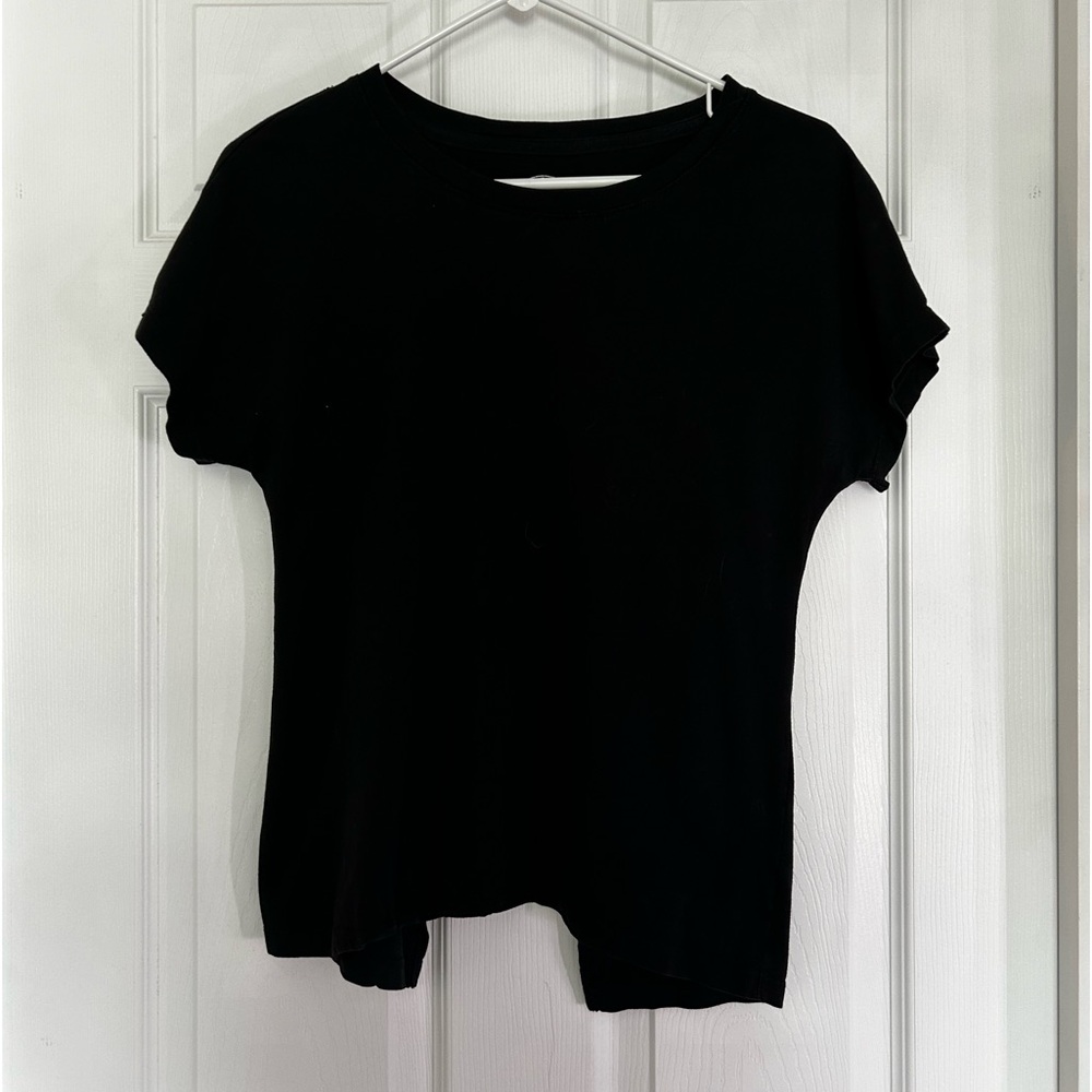 Black A-athletic Slit Shirt
